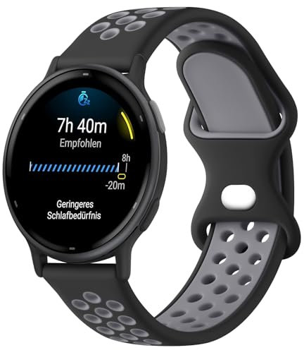 Oumida Armband für Garmin Vivoactive 5, Garmin Vivomove Sport/Vívomove Trend, Garmin Forerunner 55/ Forerunner 165/165 Music, 20mm Silikon Armbänder Wasserdichtes Atmungsaktives Sport Ersatzarmband