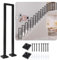 Treppengeländer Innen, Geländer treppe, Handlauf treppe, U Förmiger Geländer, Treppengeländer Außen, Handlauf Schwarz, TreppengeläNder, für Balkone Flure Wohnungen Villen (U-Schwarz, 55CM)