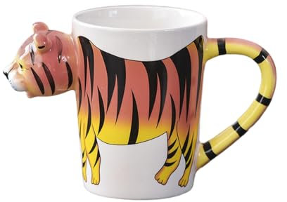 400ml/13.5oz 3D Hand Drawn Animal Mug, Painted Animal Mug-tiger