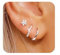 ZHESHY 3 Paar Ohrringe Silber 925/Gold Set Für Damen 14k Vergoldet Klein Creolen Ohrstecker Hängend Zirkonia Hypoallergen Goldene Stecker Für Mehrere Piercings Frauen Mädchen
