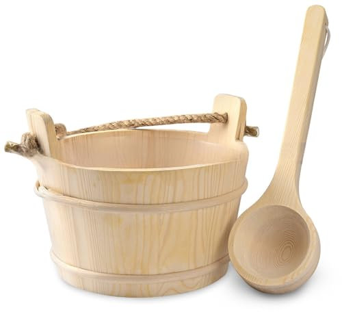 XJKLBYQ Seau de Sauna avec louche, Accessoire de Sauna de Sauna Sauna Artisan