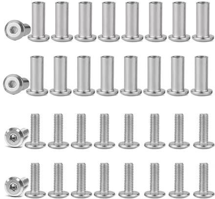 SULIUDAJI 20 Pièces Vis de Raccordement Meubles M4,30mm Vis de Raccordement 304 Acier Connecteur d'armoire Phillips et lame plate
