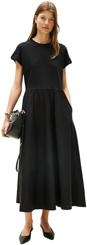 Tommy Hilfiger Damen Modern Cody Midi Mix F&f DRS Ww0ww46711 Ausgestelltes Kleid (1er Pack)