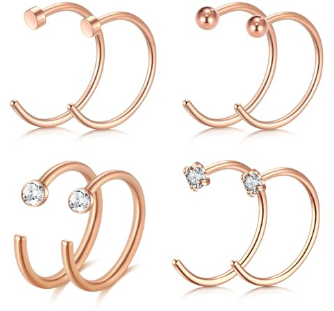 LAURITAMI 7pcs Piercing Nombril Acier Chirurgical 10mm 14G Barbell Anneaux Opale Sun Pierre CZ Set Piercing Corps Bijoux Women