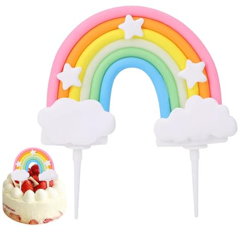 Regenbogen Cake Topper, Tortendeko Geburtstag, Kuchendekoration, Tortendeko Personalisierter Wolke Regenbogen, für Kinder Mädchen Junge Geburtstagsparty Kuchendekorationzubehör