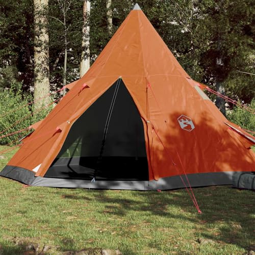 Homgoday Tipi-Campingzelt 4 Personen Campingzelt Kuppelzelt Gartenzelt Festivalzelt Trekkingzelt Zelt für Camping Reise Trekking Garten Orange Wasserdicht