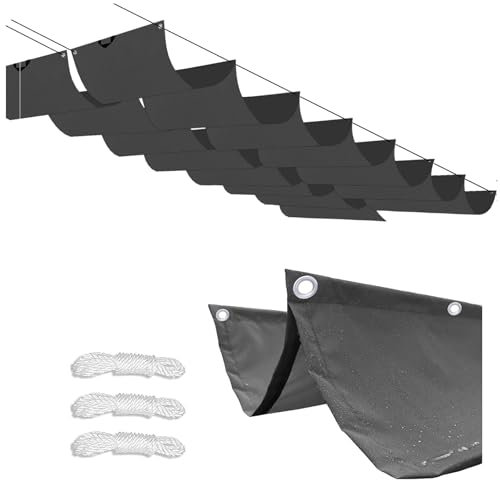 Einziehbar Welle Sonnensegel 1x5m, Verstellbar Aufrollbar Sonnensegel, Wasserdicht Sonnenschutz Outdoor Pergola Markise mit ösen und Seil, für Terrasse Deck Hof Veranda Pavillon, Dunkelgrau