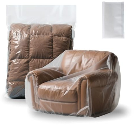 Pack of 1 Plastic Storage Cover Bag, 120 X170CM Reusable Waterproof and Dustproof Large Clear Plastic Bags Garden Furniture Storage Bag for Plush Toys Office Chair Christmas Tree Children's Bicycles