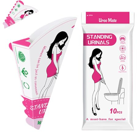 Embudo Urinario Femenino - Embudo Para Orinar Mujer,10 Unidades Plegable Impermeable Antifugas Higiénico Papel Adultos Niños Senderismo Campismo Náutica
