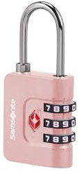 Samsonite TA Revolution - TSA-Kombinationsschloss mit 3-Ziffern-Code, Sicheres Gepäckschloss für Koffer & Taschen, Kofferschloss, Rosa