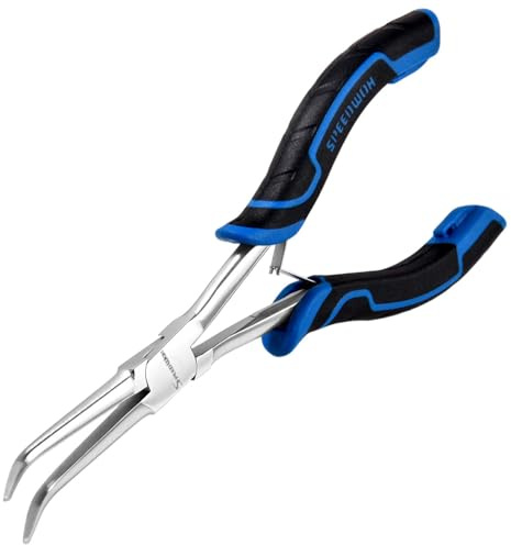 SPEEDWOX Pinza a becco lungo e curvo con ganasce lisce Pinza a becco curvo per la fabbricazione di gioielli
