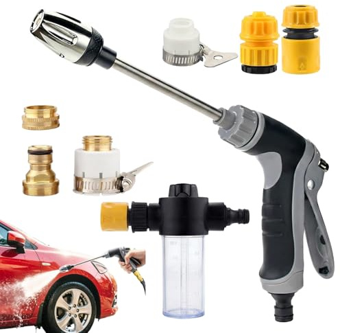 Power Jet Hochdruckpistole, Hochdruck-Pistole Für Gartenschlauch, Mit 3 SprüHmodi, Metall TurboWasher für Gartenschlauch, Für Terrasse Autowäsche Bewässerung Haustierduschen