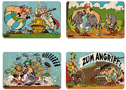Logoshirt® Asterix I Obelix I Miraculix I Frühstücksbrettchen I Schneidebrett I 23x14cm I 4er Set I spülmaschinenfest & hitzebeständig I Lizenziertes Originaldesign