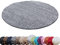 HomebyHome Teppich Rund Hochflor 200 cm Rund - Shaggy Runder Teppich Wohnzimmer Hellgrau Extra Weich und Flauschig - Waschbarer Langflor Teppiche für Schlafzimmer, Küche, Flur - Carpet, Halı, Kilim