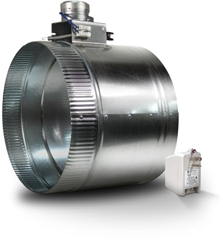 Suncourt ZoneMaster 10-Inch Normally Closed Motorized Damper — Power Open/Spring Close 24V Vent Damper, Transformer Included (ZC210)