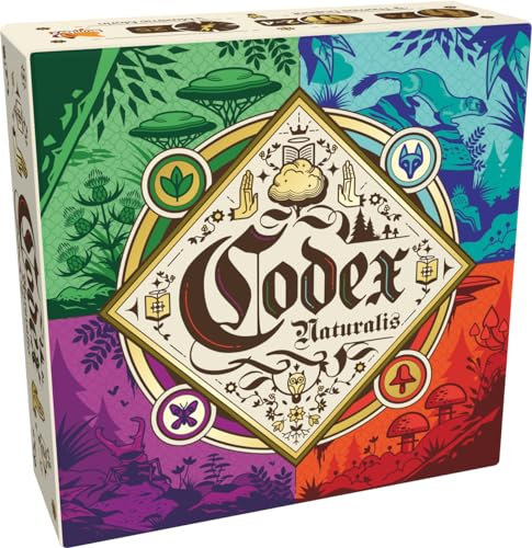 Asmodee - CODEX NATURALIS - Jeu de Société pour Enfants dès 8 Ans - Assemblez les Pages du Manuscrit - Jeu de Cartes Stratégique - Format Voyage - 2 à 4 Joueurs - 30 Min - Version Française - Bombyx
