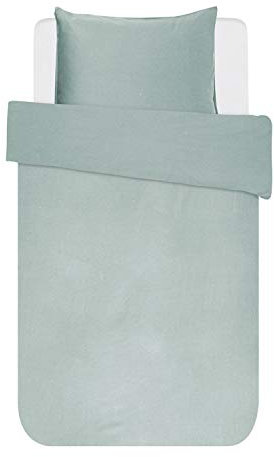 ESSENZA Bettwäsche Minte Dusty Green, 135x200 + 1x 80x80 cm - 100% Baumwollsatin 300TC - Uni