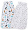 Lictin Gigoteuse Été 0.5 TOG - 2pcs Gigoteuse Bébé Couverture Bébé Biologique Gigoteuse d’Emmaillotage 2 Modèles Longueur Ajustable de 65 à 85 cm pour Bébé