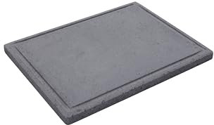 Fonderia Bongiovanni | Piastra in Pietra Lavica | Pietra per Cucinare | 40x30 cm | pietra per barbecue | pietra lavica per carne | bistecchiera in pietra lavica | Bistecchiera Barbecue | Rettangolare