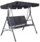 SPRINGOS Gartenschaukel Fiona, Hollywoodschaukel mit Dach, Schaukelbank, 3-Personen-Schaukel, HxBxT: 150x170x109 cm (Schwarze)