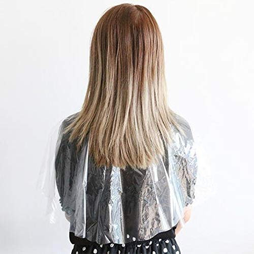 Lot de 60 capes de coiffure jetables en plastique imperméable pour salon de coiffure ou coiffure