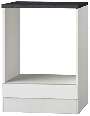 idealShopping GmbH Küchen Herdumbauschrank mit Arbeitsplatte Oslo U634-9 in weiß 60 cm