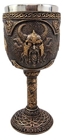 Ebros Norse Mythology Viking Alfather Odin God Of Asgard 7oz Resin Wine Goblet Chalice With Stainless Steel Liner Asgardian Ruler Thor Loki Sleipnir Celtic Knotwork Base