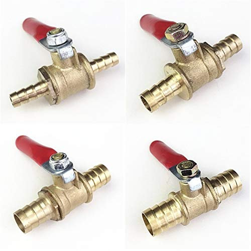 HNGEO Durevole 6mm-12 Millimetri Barb Brass Valvole a Sfera Acqua Olio Aria Gas Chiusura del Carburante for Tubi Valvola Raccordi per cucine da Giardino (Specification : 10mm Barb)