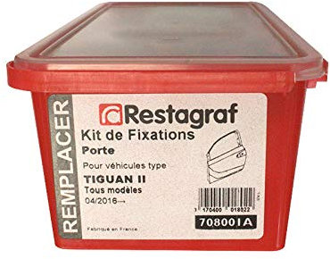 Restagraf - Kit de Fixations pour Porte TIGUAN II Tous Modèles (04/2016 à Aujourd'hui) - Kit Complet pour Réparation ou Remplacement - Réf. 708001A