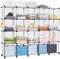 HOMIDEC Regalsystem Kleiderschrank aus Kunststoff, 20 Würfel Regal Schuhregal Modular Schrank Faltschrank Raumteiler, Aufbewahrung Organizer von Kleidung Schuhen Spielzeug Büchern für Schlafzimmer