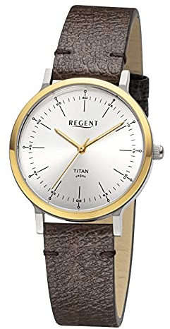 Regent Damen Titan-Armbanduhr Braun/Bicolor BA-695