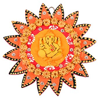 Aditri Creations Astchakara Ganesha-Statue, goldfarben