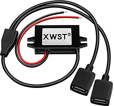 XWST Coche Poder Convertidor DC 8-22V 12V a 5V / 3A Voltaje Convertidor con Doble USB Adaptador Conectores para la Carga del teléfono Etc
