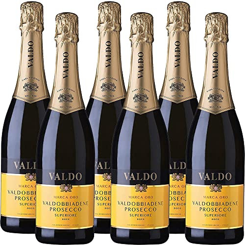 Prosecco Valdobbiadene DOCG | Valdo | Bollicine Italiane | 6 Bottiglie 75 Cl | Conegliano Veneto | Idea Regalo