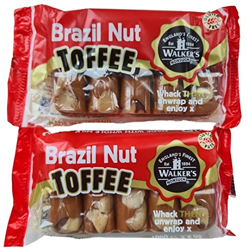 Walker's Nonsuch Brazil Nut Toffee 100g - pack of 2 (200g total)