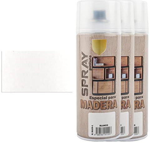 H HANSEL HOME Barniz Spray Especial para Madera - Acabado Madera Blanco 400ml x 3