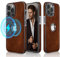 LOHASIC Kompatibel mit Mag-Safe für iPhone 14 Pro Max Hülle, Slim Leder Schutzhülle Stoßfest Magnetische Rückseite Design Vintage Anti-Scratch Cover für iPhone 14 Pro Max Hüllen 6,7 Zoll 2022 - Braun