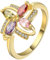 Hoisy Bague Fiancaille, Or Bague Fleur Creuse Or Marquise Taille 56.5 pour les Femmes Bandes de Mariage