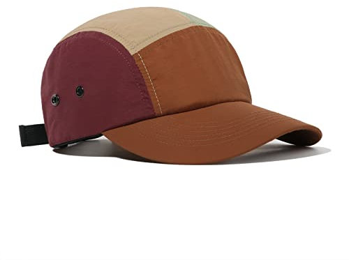 Clakllie Wasserdicht 5 Panel Cap Schnelltrocknede Sports Baseball Caps Leichte Trucker Hut Hip Hop Sommer Laufkappe Dad Cap Verstellbar Baseballmütze,ABC01-Brown