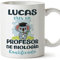 MUGFFINS Tazas Personalizadas para PROFESOR DE BIOLOGÍA - En Español - Koalificados Personalizados - 11 oz / 330 ml - Regalo Personalizable original y divertido