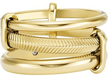 Fossil Prestack-Ring für Damen All Stacked Up Edelstahl goldfarben, JF045937108