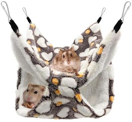 XoeLLe Meerschweinchen Hängematte, Doppelschicht Frettchen Kuschelhöhle Ratten Meerschweinchen Käfig, Weiche und Warme Katzenhängematte Hängematte für Ratten, Hamster, Chinchillas und Frettchen