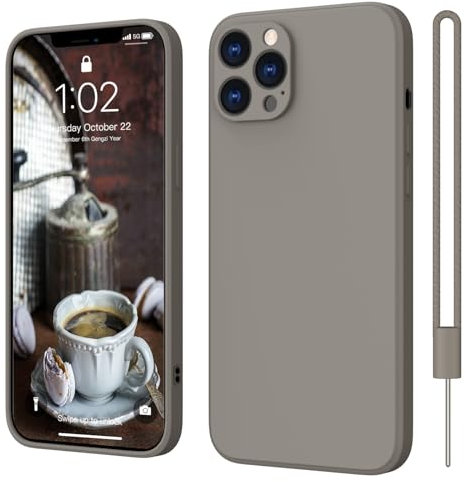 ElestBela für iPhone 12 Pro Hülle, Handyhülle für iPhone 12 Pro Ultra Dünn Slim mit Microfiber, Kratzfeste Rundumschutz Case Schutzhülle Hülle Grau
