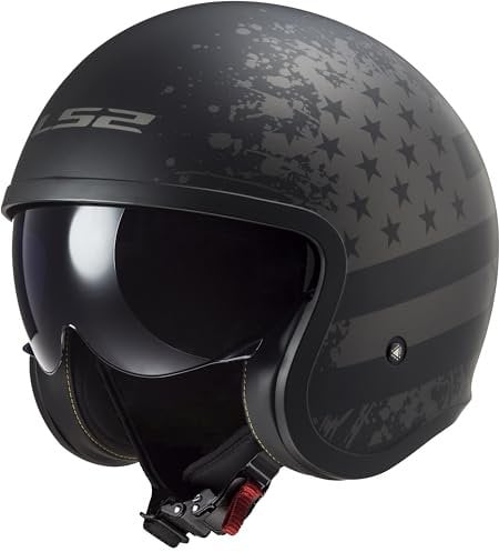 LS2 Helm Spitfire II Black Flag OF599 mat zwart maat L | | Helmen | Quick Release ratelsluiting | Kunststoff | geeignet für