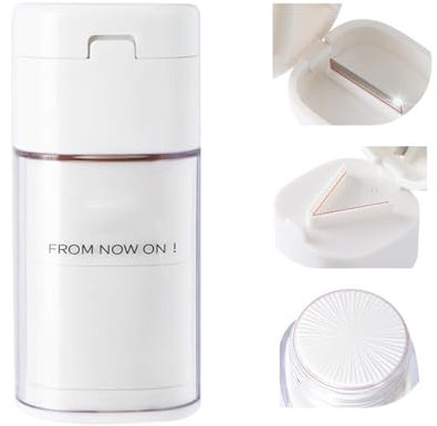 AQUASHIELDING Pillenschneider-Splitter mit Spender, zerkleinert kleine Pillen, Vitamine, Tabletten, Medikamente zu feinem Pulver mit Boxbehälter, Pillenschneider für kleine oder große Pillen,2 pcs