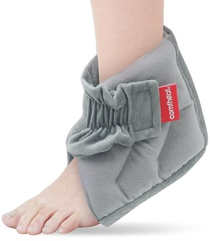 Comfheat Microwave Ankle Heating Pad for Achilles Tendinitis, Heated Ankle Wrap Moist Hot or Cold Compress for Sprained Ankle, Swelling, Foot Heel Pain Relief