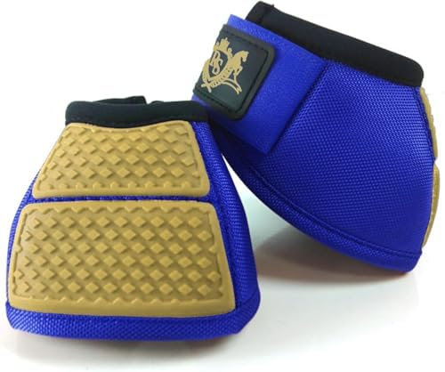 RS Premium Horses Hufglocken, schützt Pferde vor Verletzungen, professionelle Glockenstiefel für Pferde mit hervorragendem Schutz, Haltbarkeit, Komfort, entspannt und leicht, Blau, Größe L