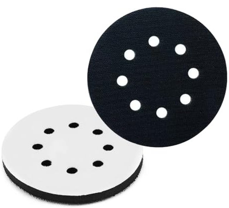 2 PCS Foam Sanding Pads 125mm Soft Sponge Interface Pad Black 8 Holes Hook & Loop Soft Pad Polishing Pads for Orbital Eccentric Sander