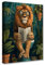 Lustiger Löwe auf Toilette, Leinwand-Kunst, Tier, Zeitungsbild, 1 Stück, tropische Pflanzen-Poster, Drucke, niedliches modernes Kunstwerk für Wohnzimmer, Schlafzimmer, Heimdekoration, gerahmt,