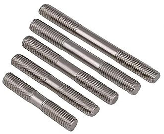 KSeSii 5 uds M6 M8 M10 M12 varilla roscada de doble extremo de acero inoxidable 316 barra roscada de doble cabeza pernos sin cabeza tornillo palo de dientes(60mm,M10(5pcs))